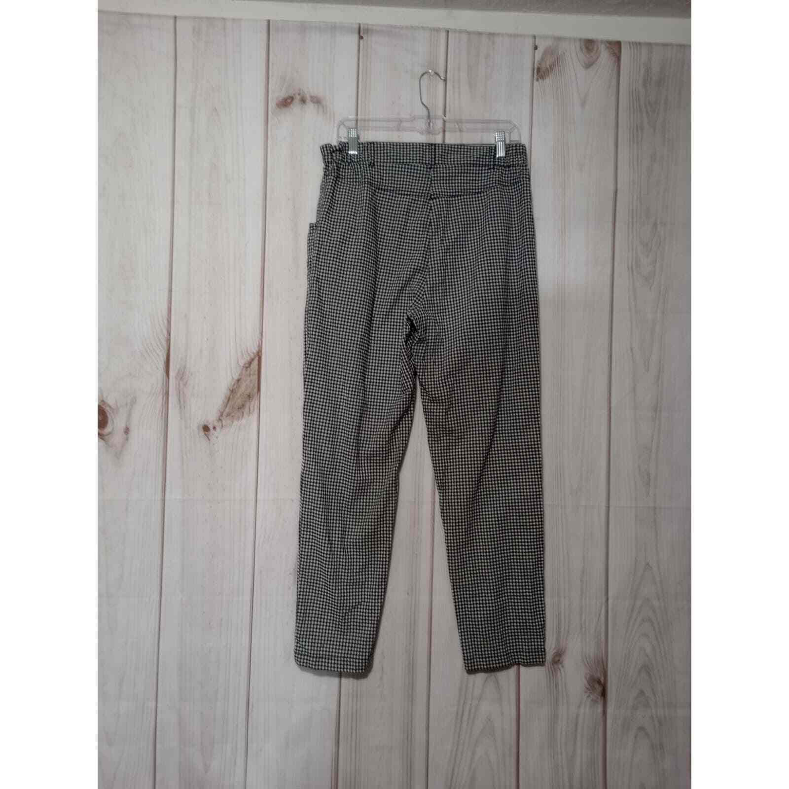 Gingham Checkered High Waist Cropped Pants Trousers Career Casual