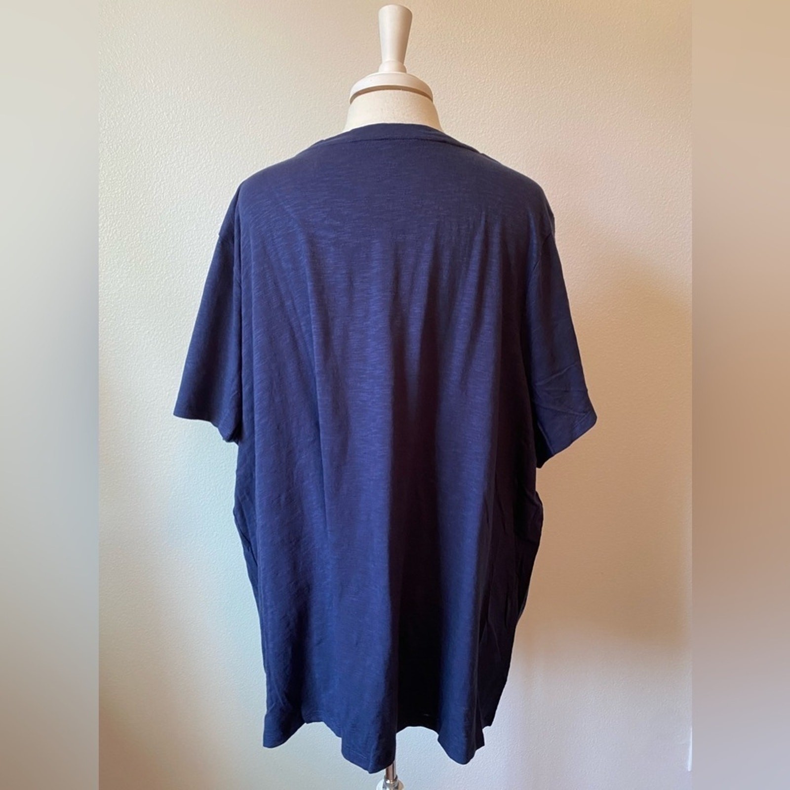 Roman’s NWOT Navy Ripped Edgy Grunge Scoop Neck 100% Cotton Casual T-Shirt 3X