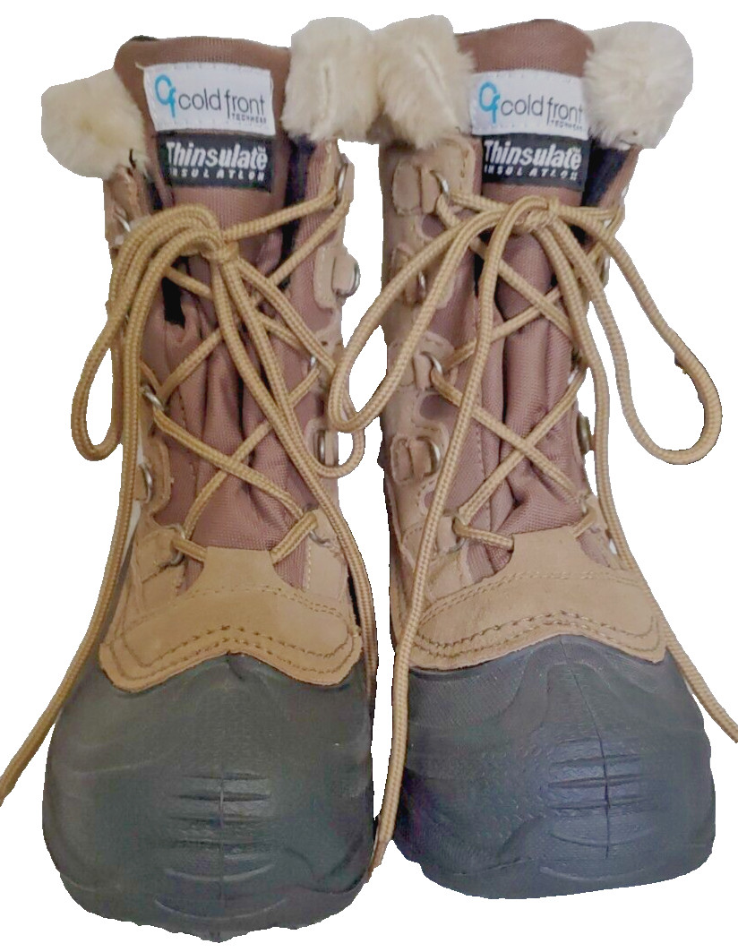 COLD FRONT TECH WEAR BOOTS TAN & BLACK THINSULATE WOMEN SIZE 7 #65811