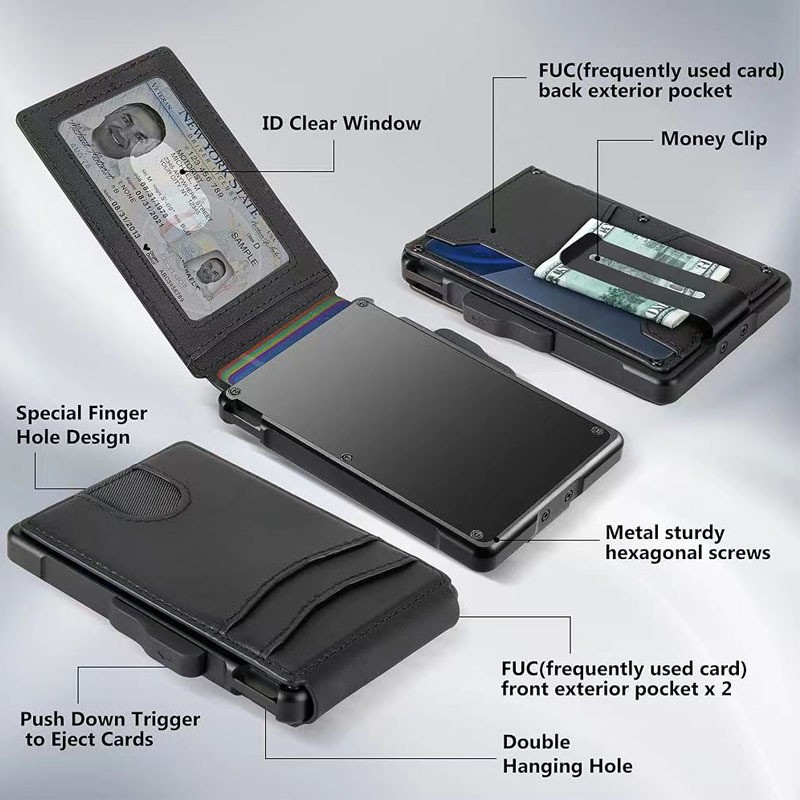 Minimalist Slim Wallet for Men, Credit Card Holder & Money Clip Wallet for Men