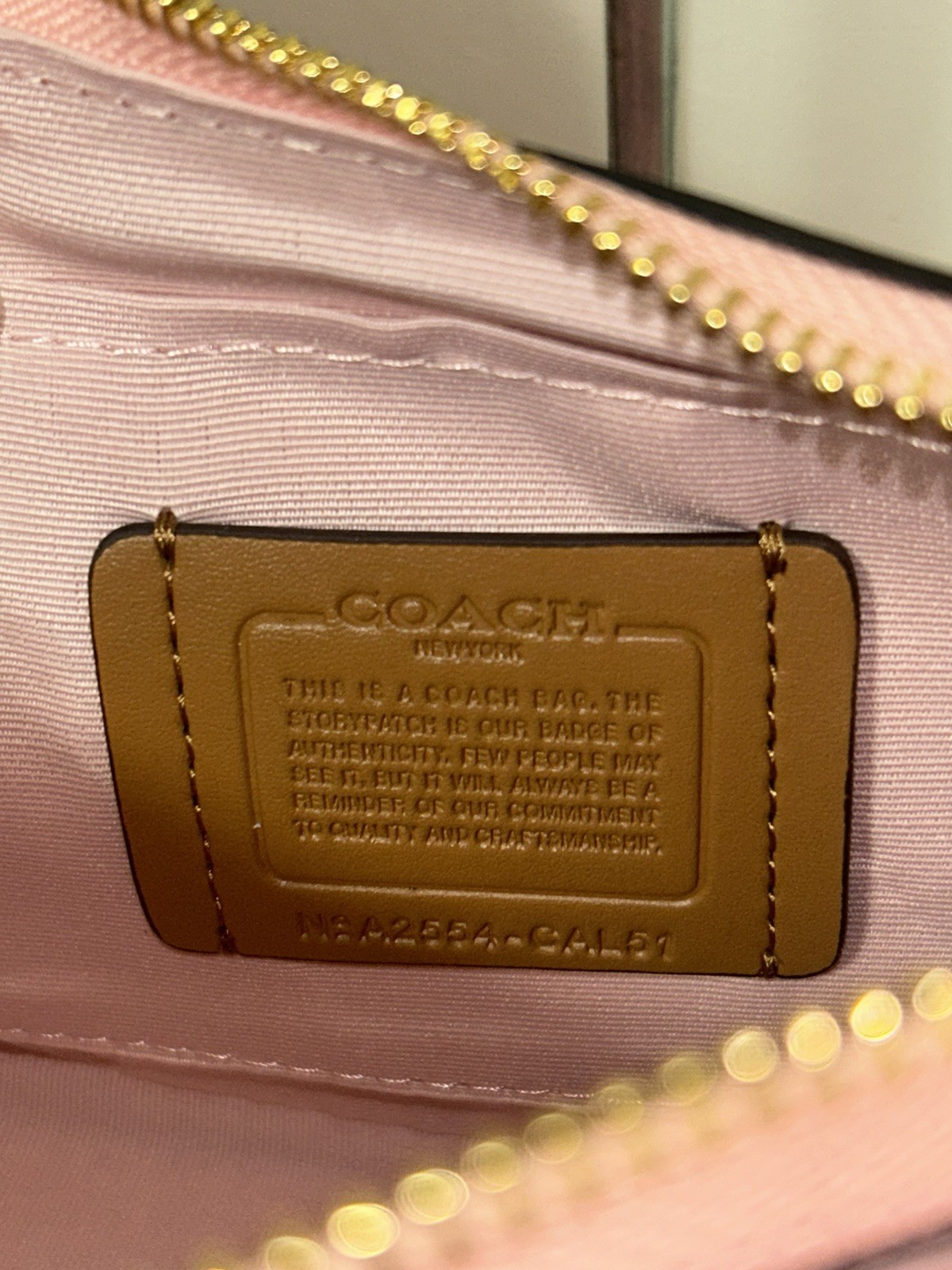 NWT COACH Teri Shoulder Bag In signature canvas/Gold/Powder Pink New CAL51