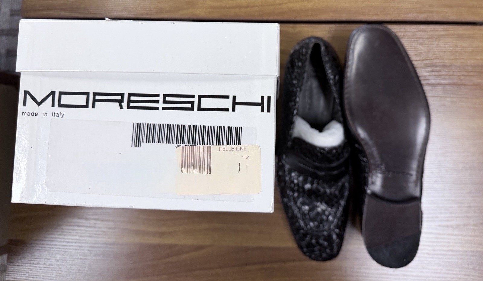 Brand: Moreschi Woven Leather Loafers With Leather Sole Size 10.5 Color: Black