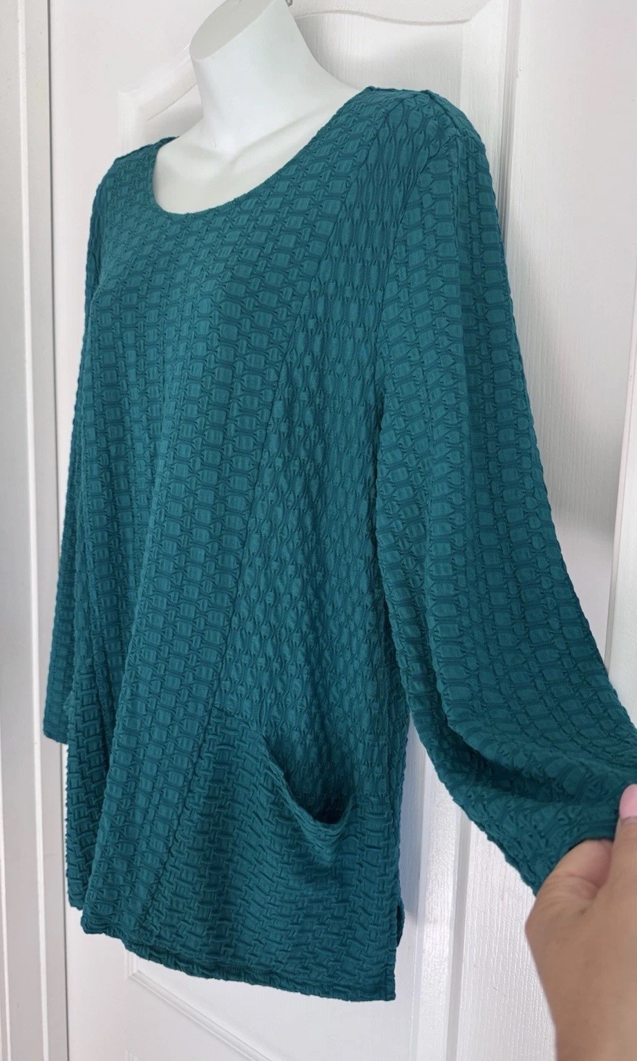 Habitat Clothes To Live In Top Womens XL Textured Tunic Lagenlook Pockets