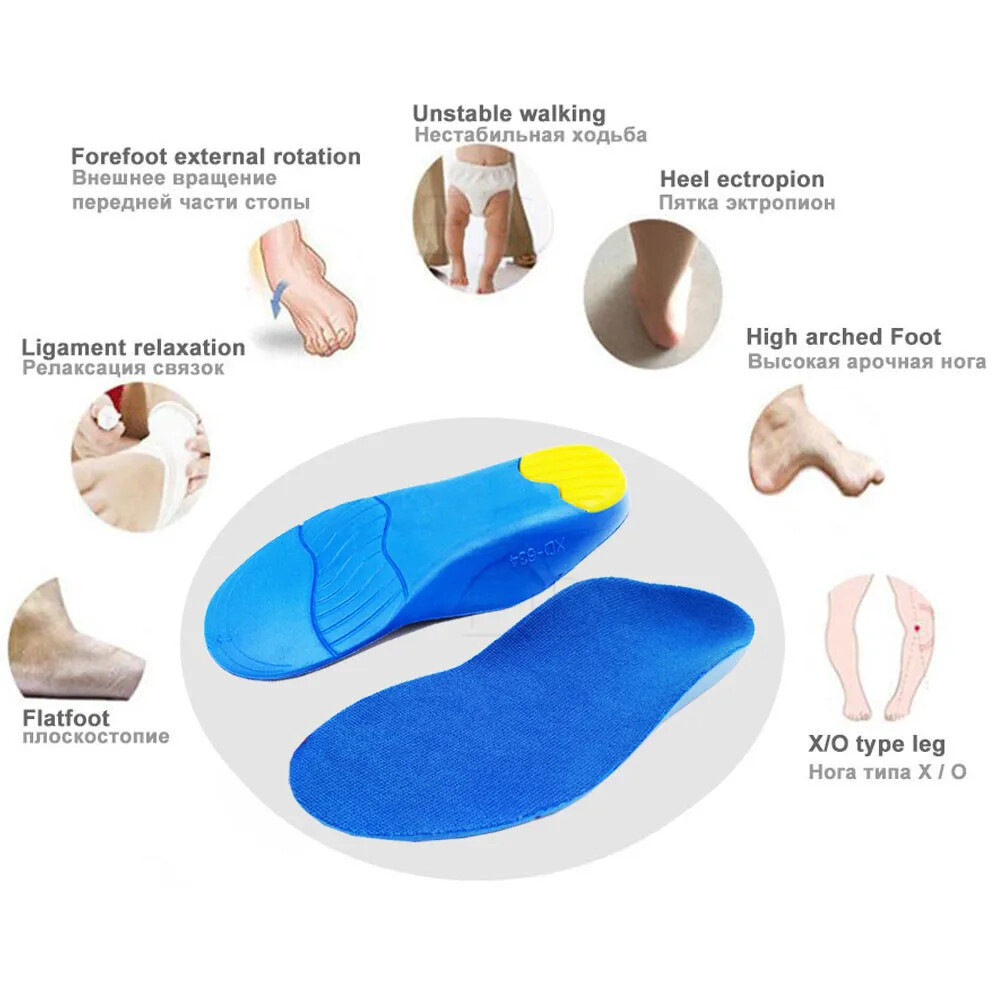 Kids Children Orthotics Insoles Correction foot Care Kid Flat Foot Arch Support