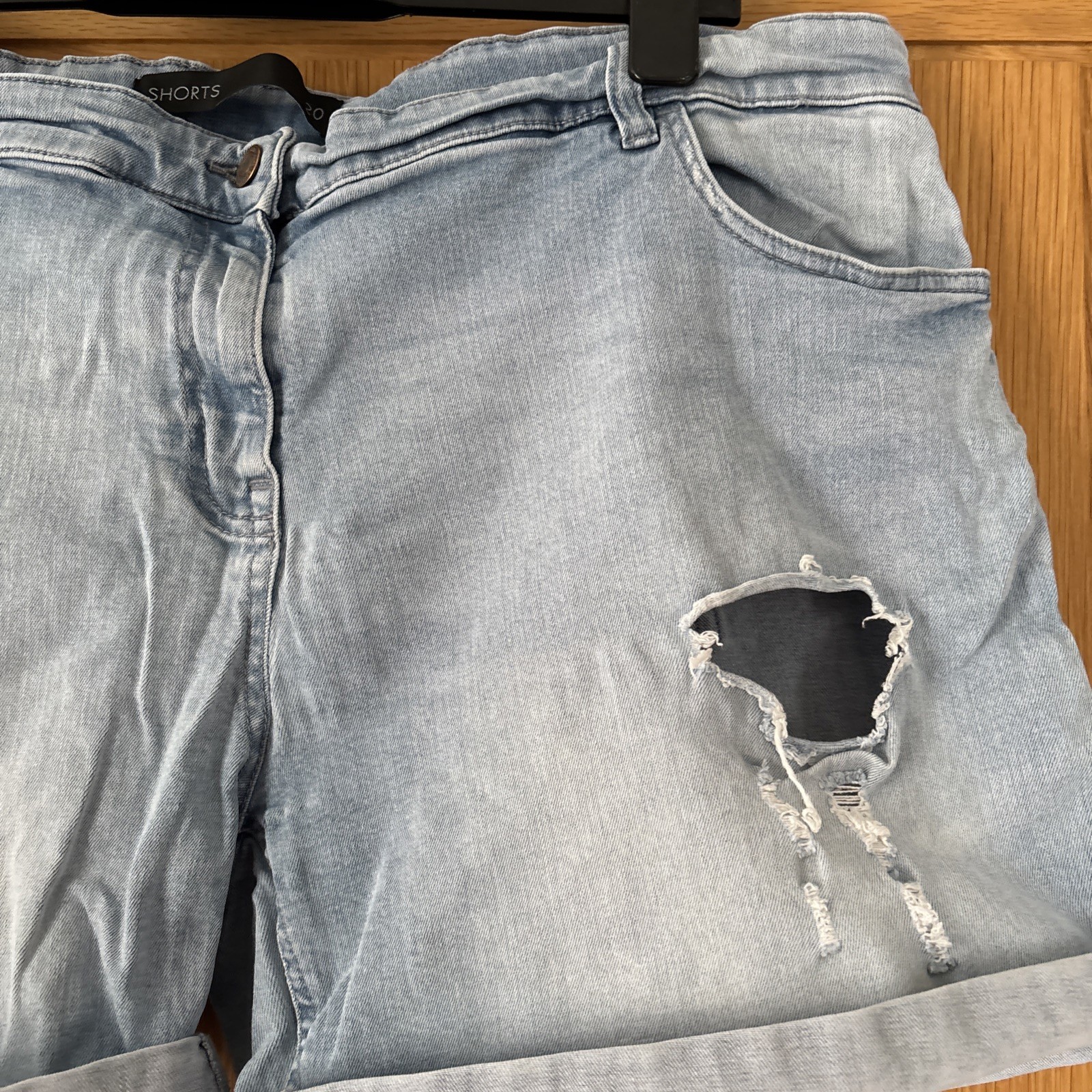 Next Light Wash Distressed Denim Shorts Size 20