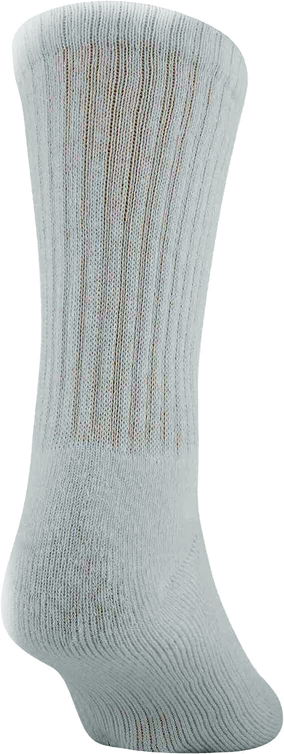 3-12 Pairs Mens Gray Solid Sports Athletic Work Crew Socks Cotton Size 10-13