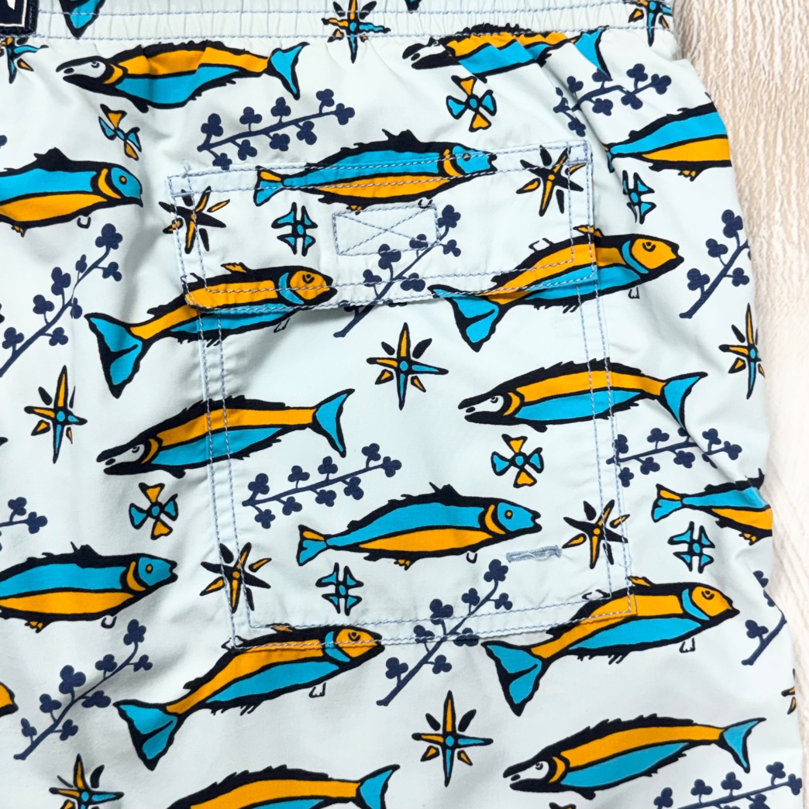 Vilebrequin Men’s Luxury Moorea Fish Print Blue Swim Shorts Trunks Size XXL