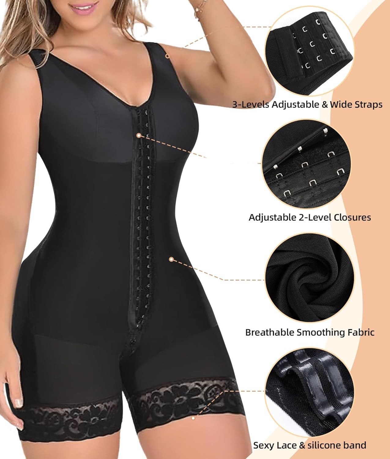 Yianna Fajas Faja Colombianas Shapewear Women Tummy Control Post Surgery MEDIUM