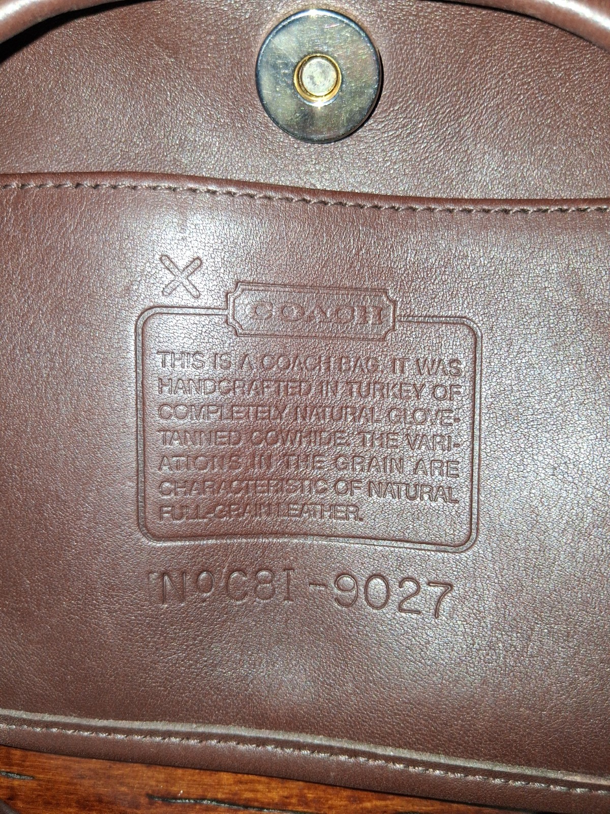 Vintage COACH Mini Ergo Crescent Shoulder Bag 9027 Brown Glove Tanned Leather