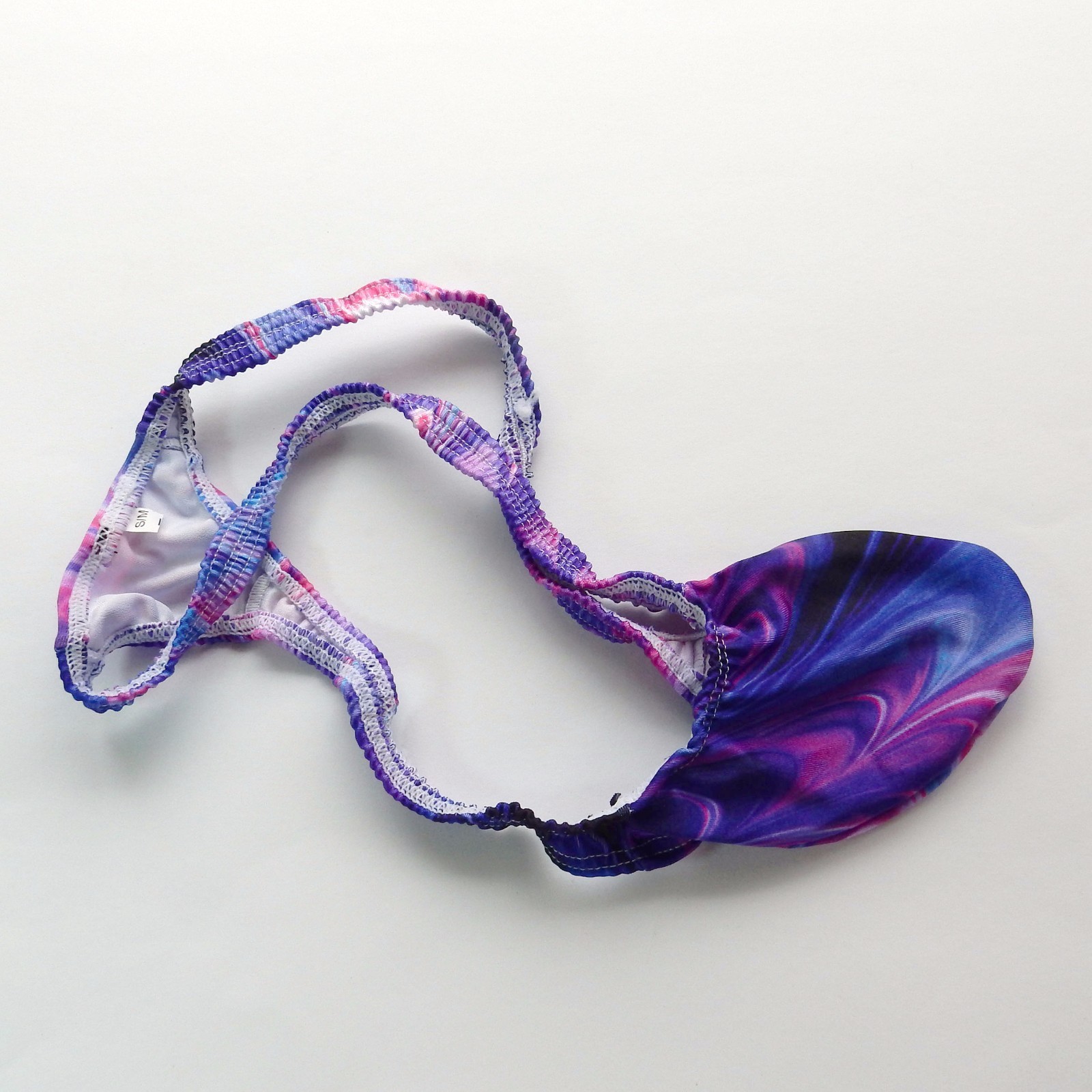 K403 P String Thong Grape Smugglers Contoured Pouch FLAME prints Swim Fabric