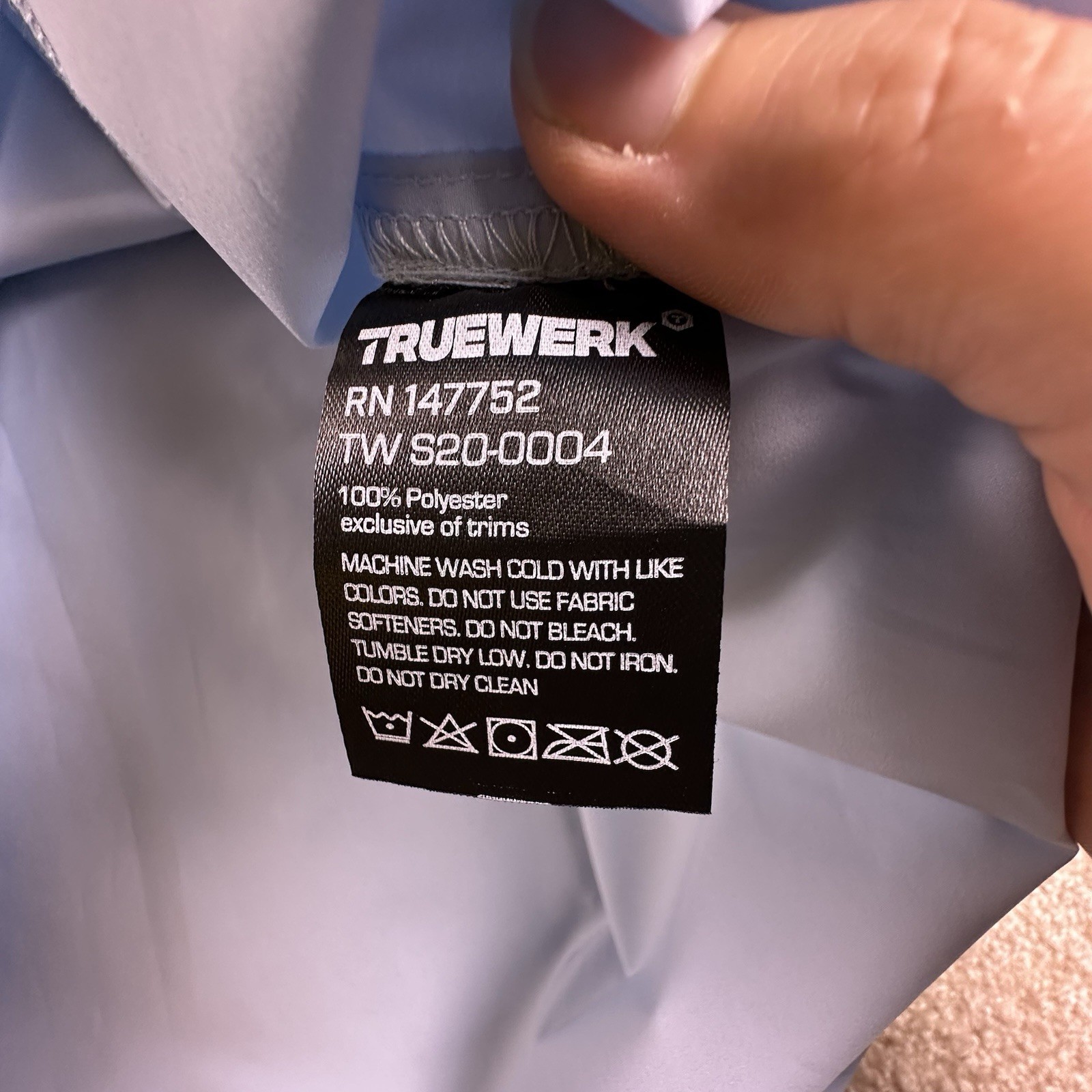 TRUEWERK CLOUD Mens XL Snap Front L/S Workwear Chest Pockets LIGHT BLUE Shirt
