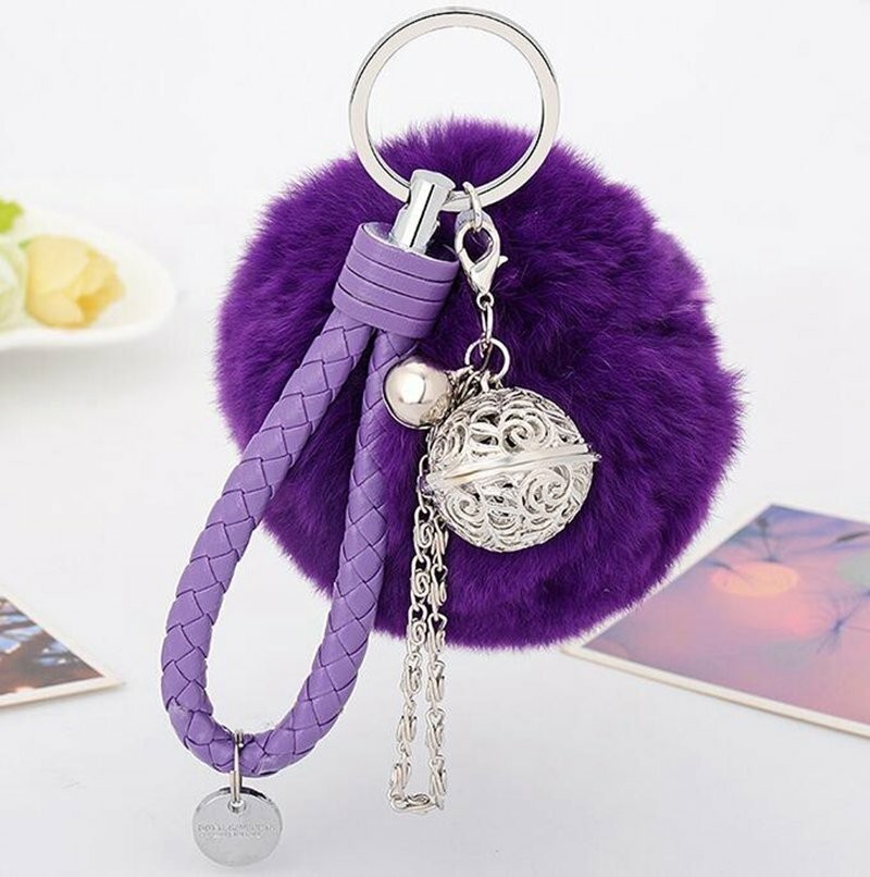 Hanging Ornament Pom Pom Keychain Plush Ball Key Chain Fluffy Accessories Car