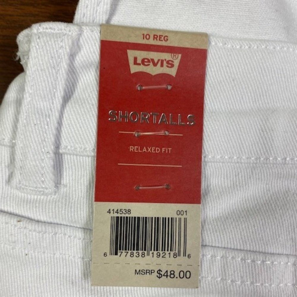 NWT Girl’s Levi’s White Relaxed Fit Stretch Shortalls, size 10 Reg