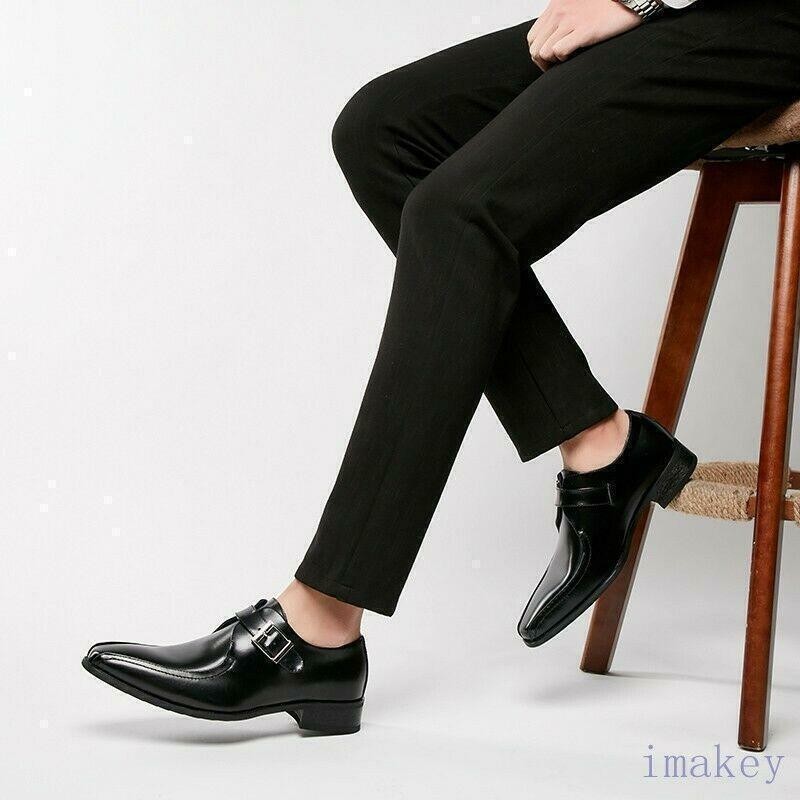Mens Pointed Toe Leather Oxfords Business Low Top Club Casual Evening Shoes Size