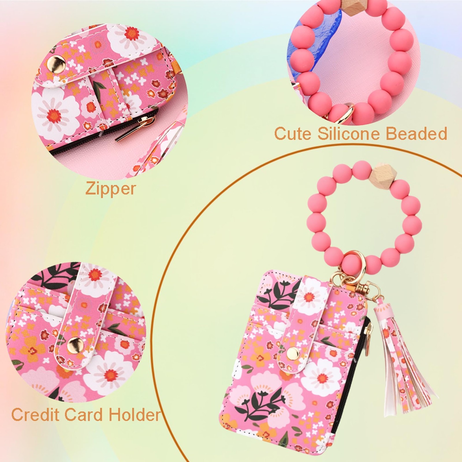 Women’s Tassel Wristlet Keychain – Wallet & Card Case in One, Christmas gift