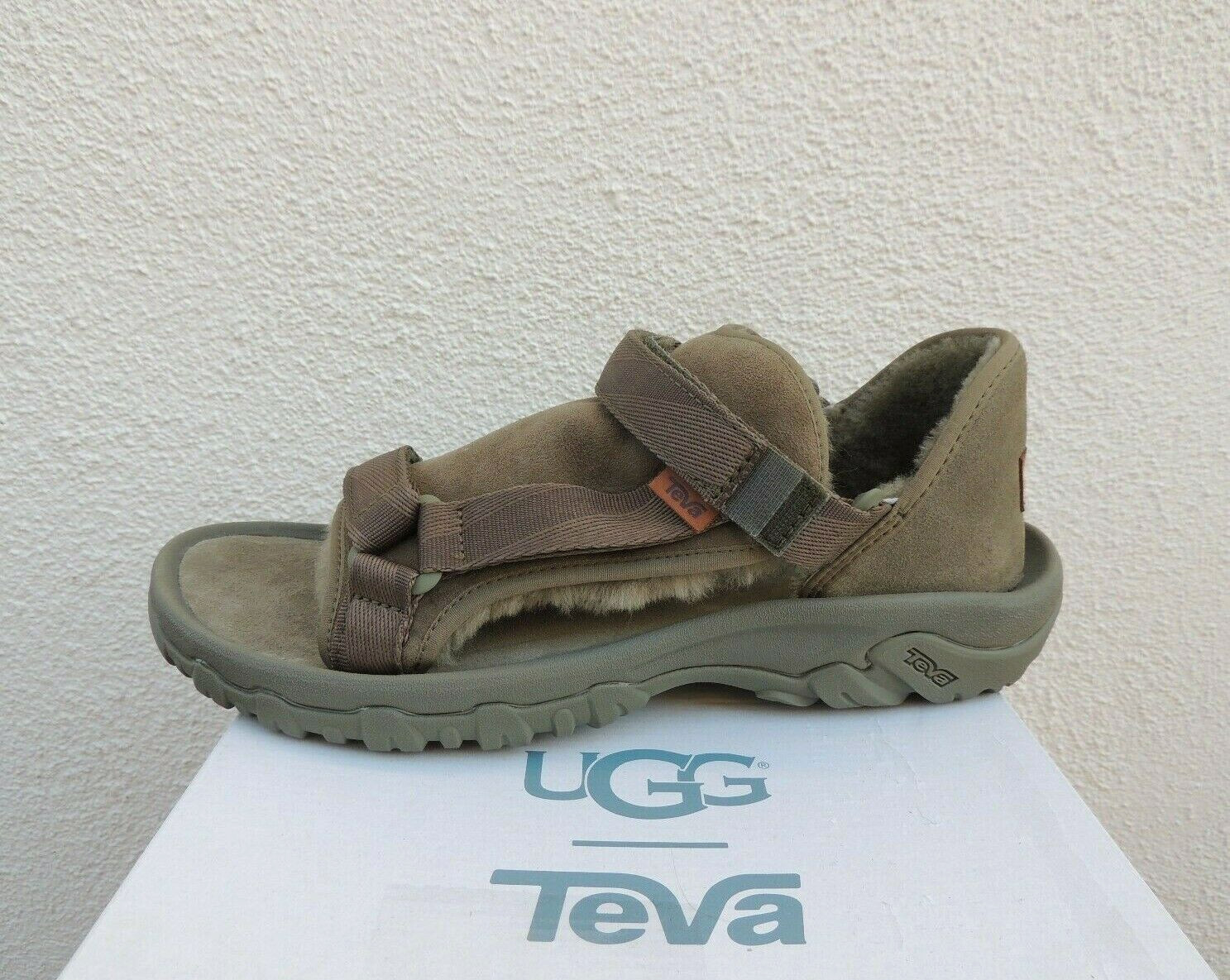 TEVA/ UGG COLLAB OLIVE SHEEPSKIN STRAPPY SANDALS, UNISEX US MEN 4/ WOMEN 6 ~ NIB