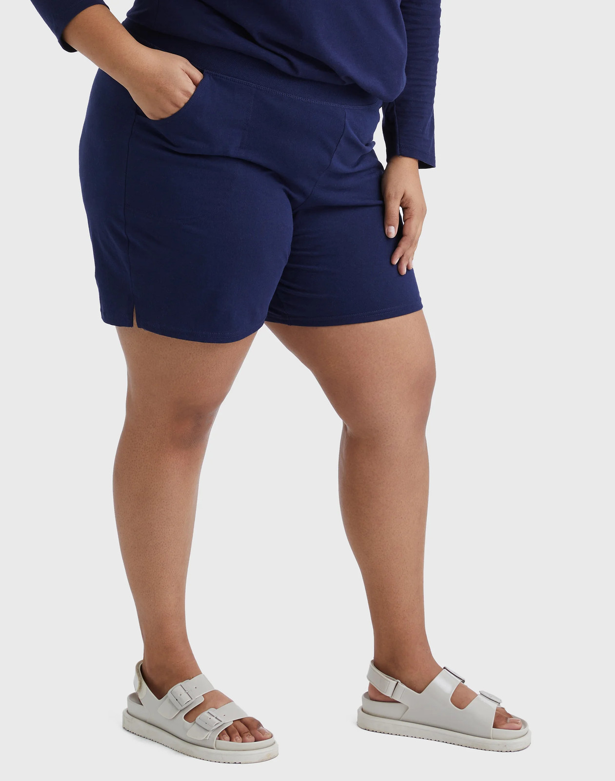Just My Size Pull-On Women’s Shorts Cotton Jersey Plus 7″ Inseam Size 1X-5X