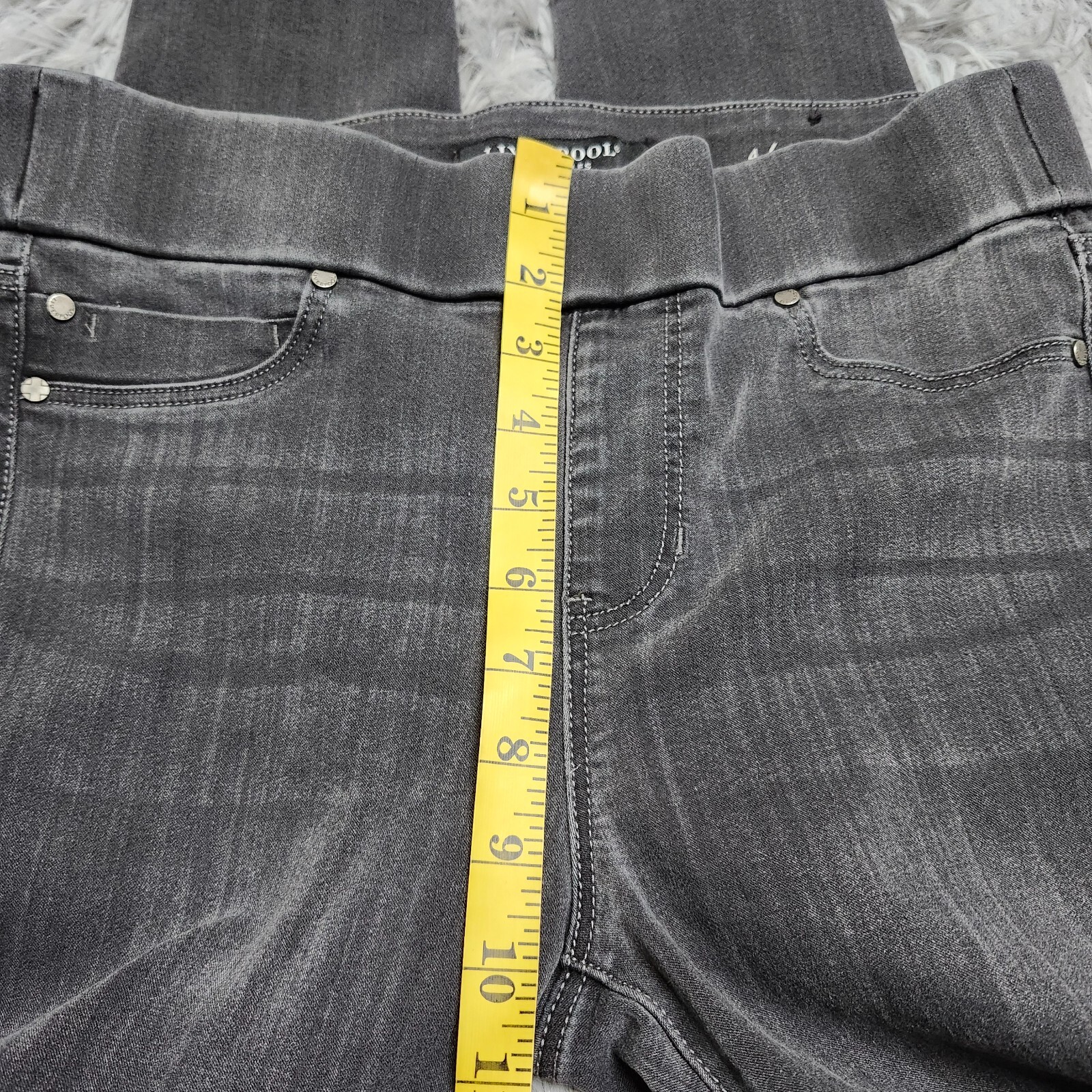 Liverpool The Skinny Pull On Jean Sz 4 / 27 Meteorite Gray Stretch Jegging Jeans