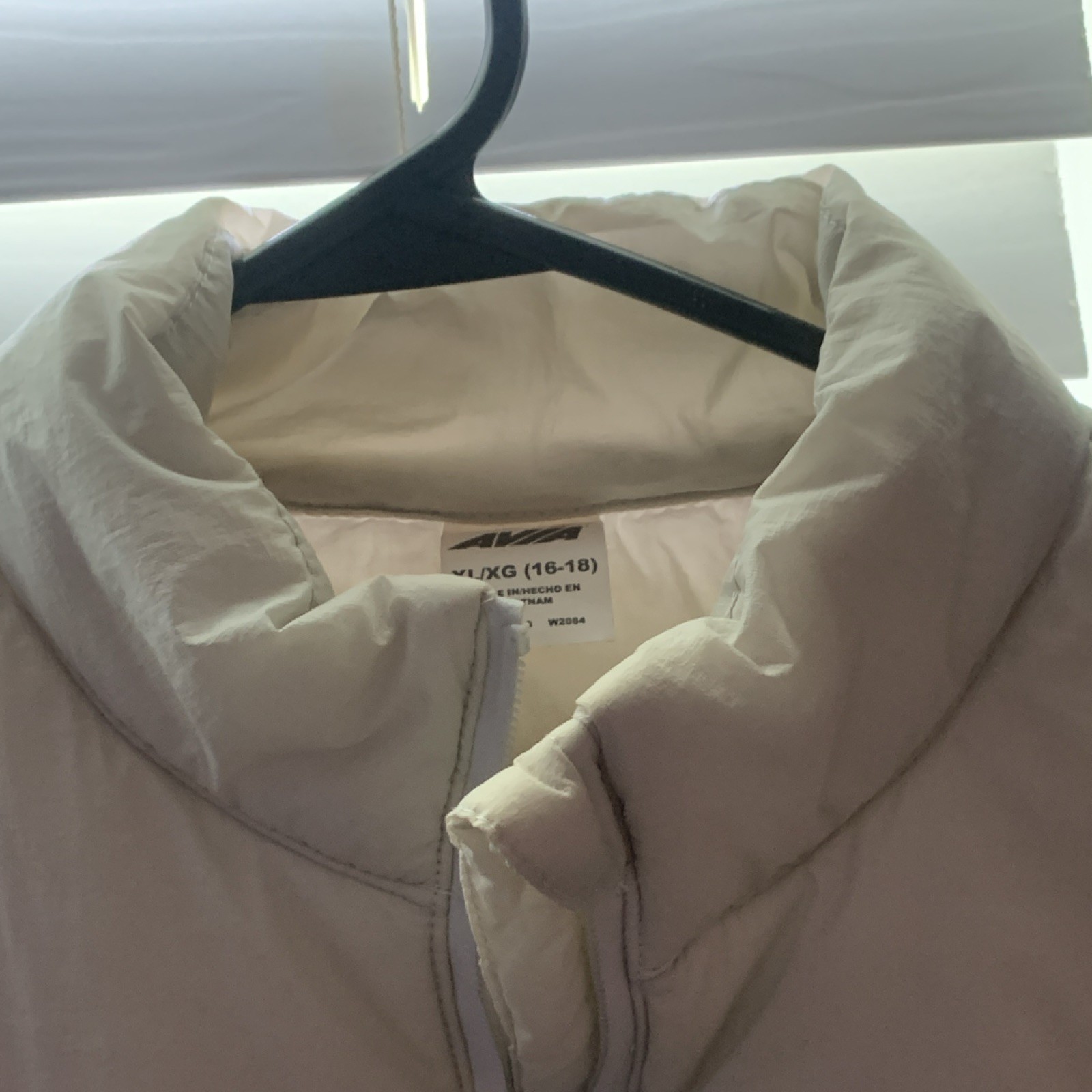 Avia Girls Quilted Puffer Vest Full Zip Pockets Beige XL/XG (16-18) W2084