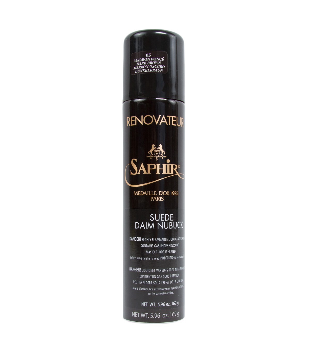 Saphir Medaille d’Or Nubuck, Suede Renovateur Spray – Color Dark Brown