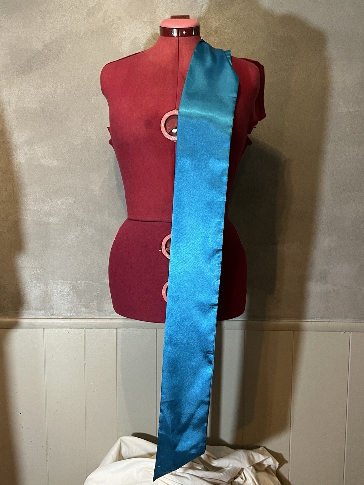 Teal Sash / Scarf / Belt / Accent / Accessory In Satin Fabric ships from US