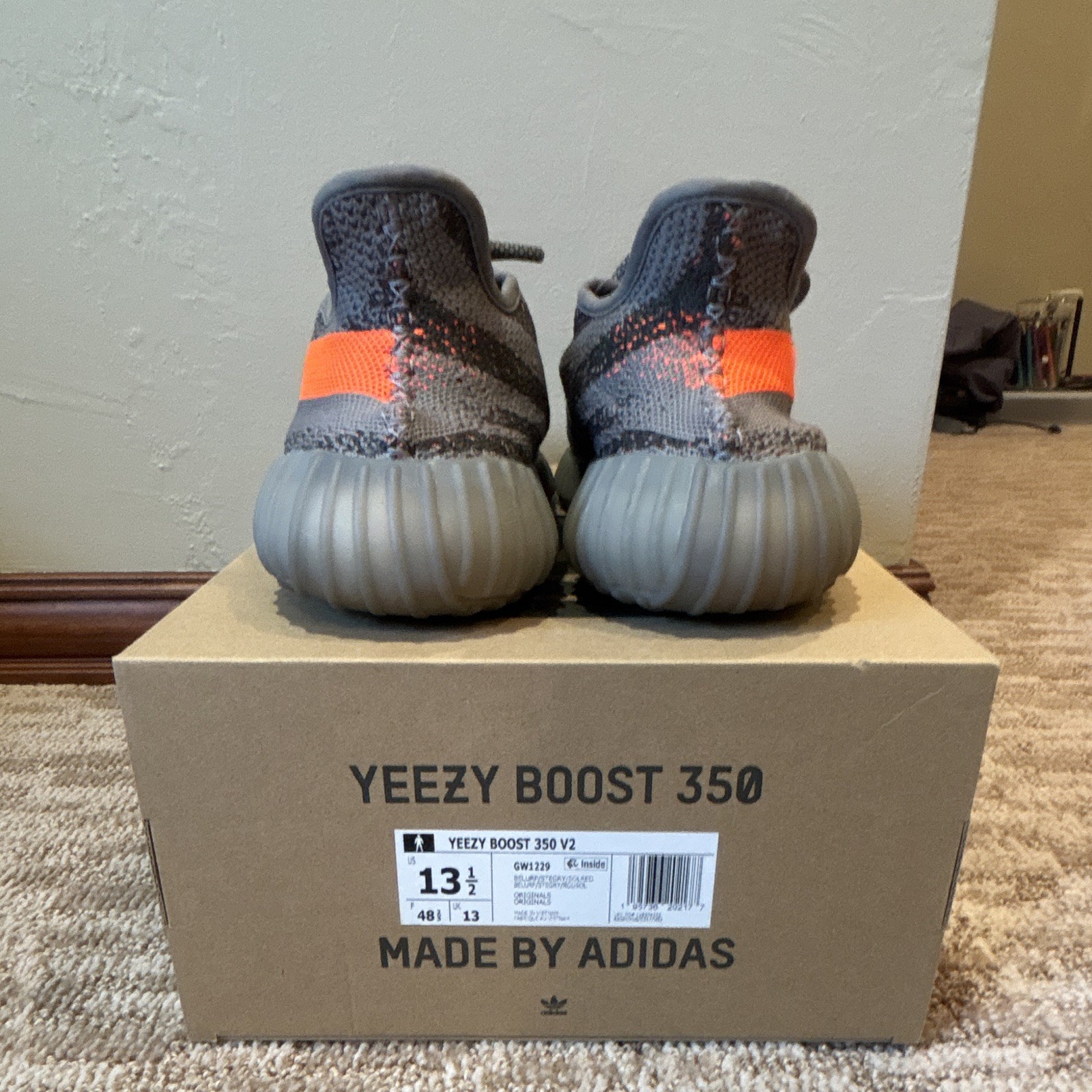 adidas Yeezy Boost 350 V2 Beluga Reflective Gray/Orange Primeknit GW1229