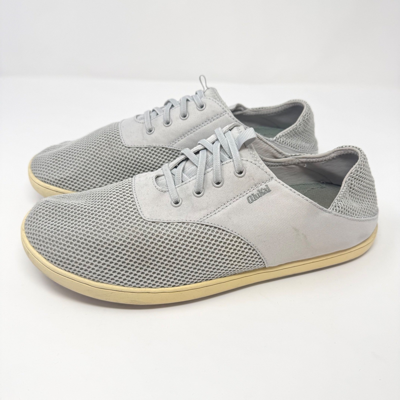 OluKai Nohea Moku Mens Grey Mesh Boat Shoes Sneakers 10283-7BDW Size 12