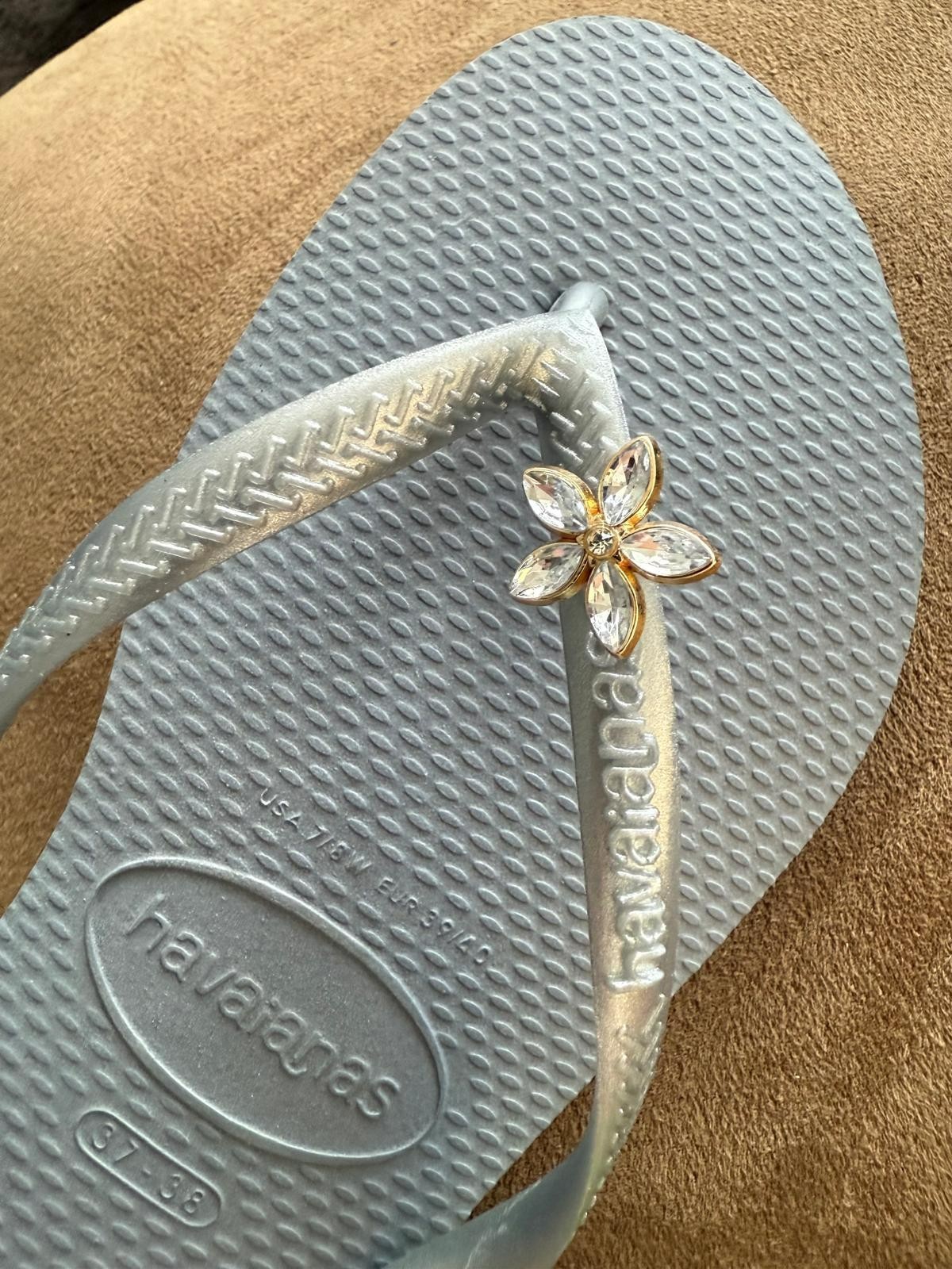 Original Havaianas Flip Flops Women Slim with Flowers and Personalized Charm