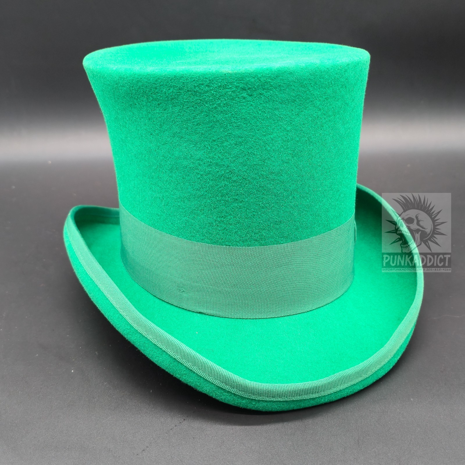 Gray Top Hat Wool Felt Victorian Slash Mad Hatter Steampunk Rock Star