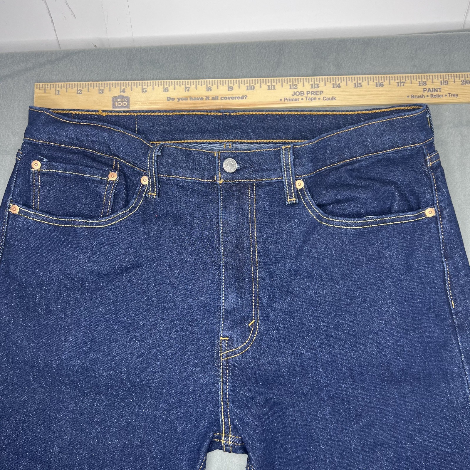 Levis 505 Mens Jeans 36×32 Dark Wash Blue Denim Regular Fit Straight Leg Classic