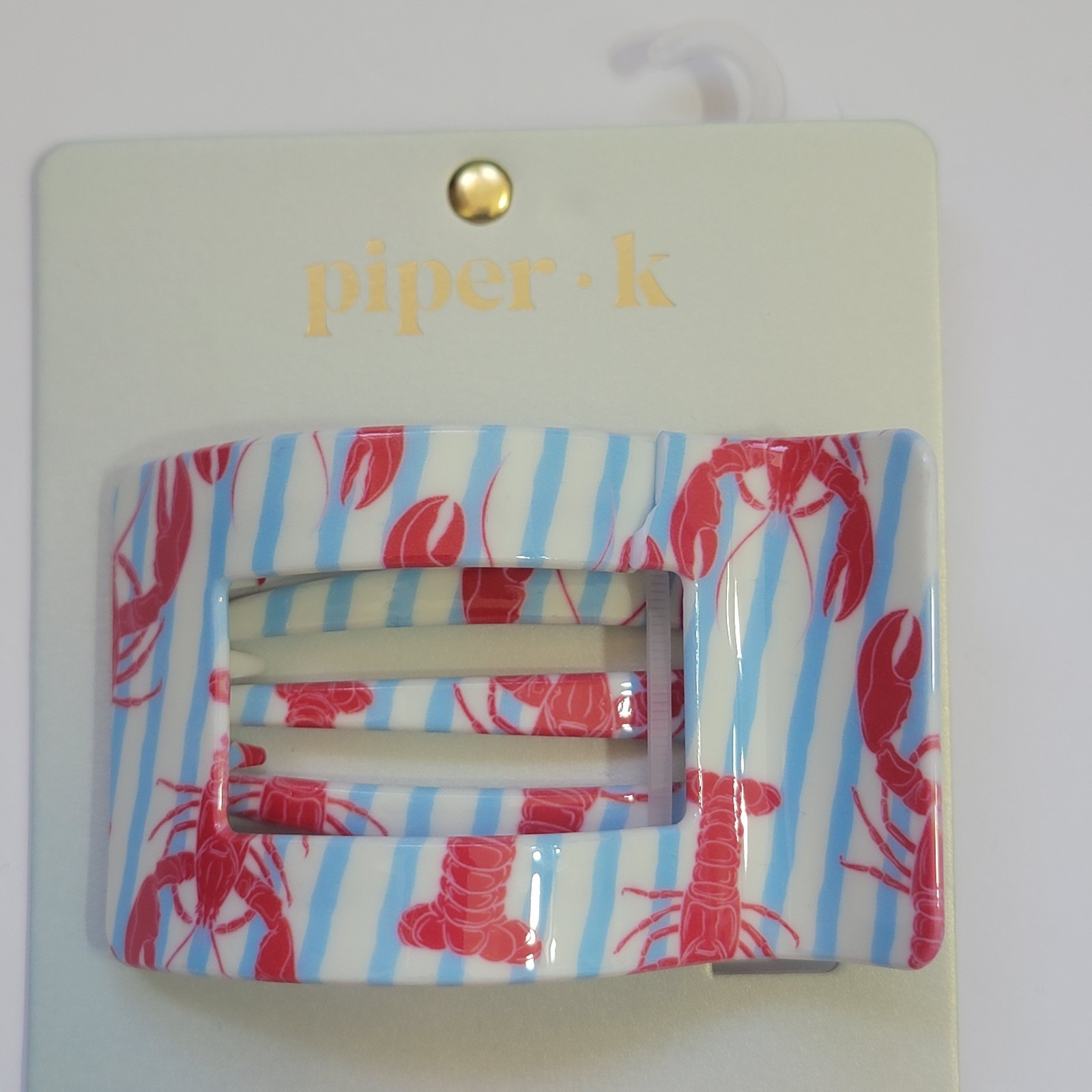 Piper K Coastal Seahorse Scarf Scrunchie & Lobster Flat Hair Clip Nautical Beach
