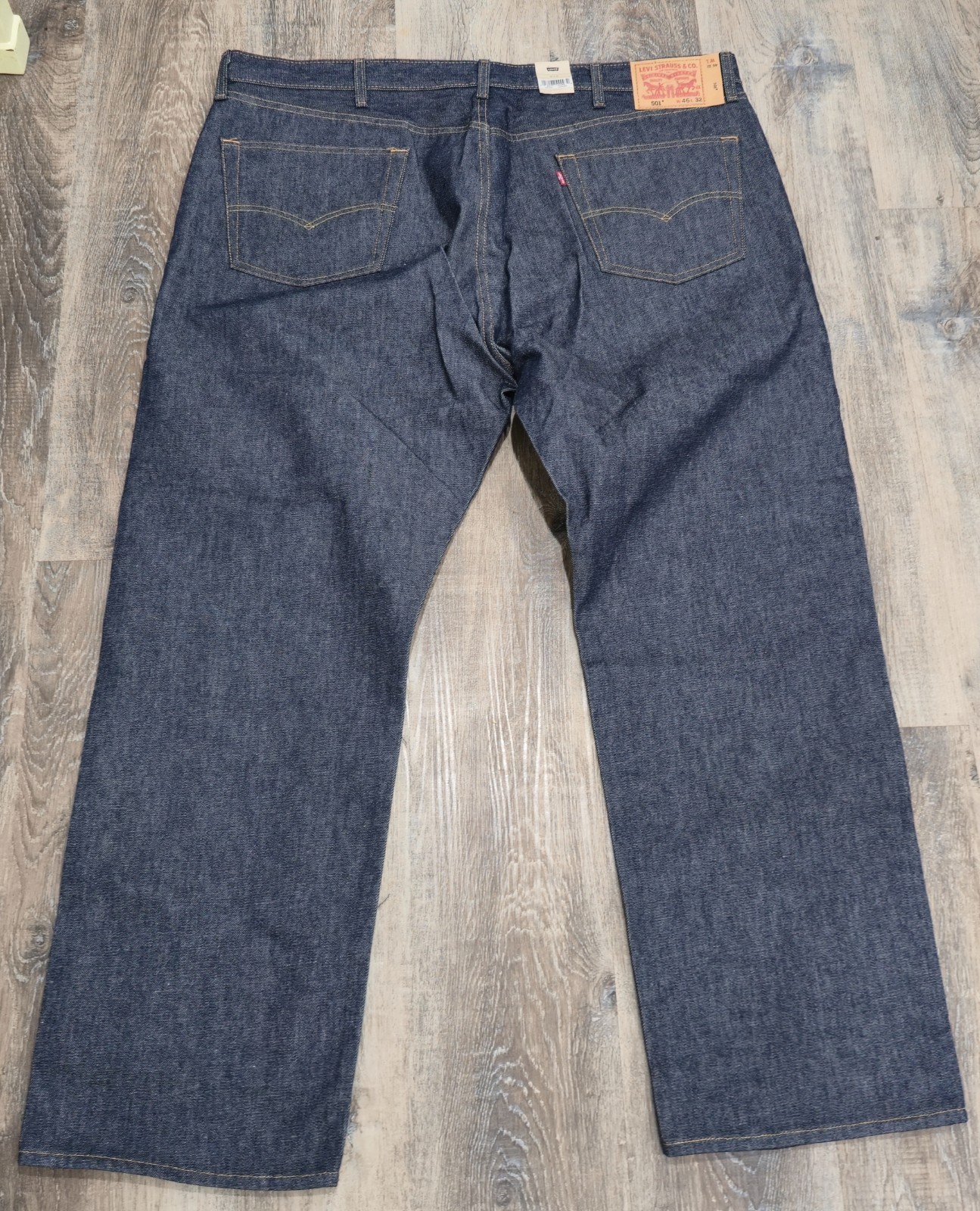 NWT Levi’s 501 Original Shrink-To-Fit Men’s Jeans Dark Wash 46×32 Rigid Straight