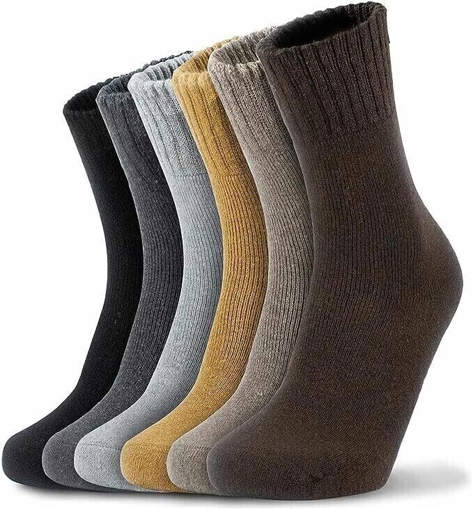 6-12 Pairs Men Merino Lambs Wool Socks Winter Heavy Duty Thermal Boots Size10-13