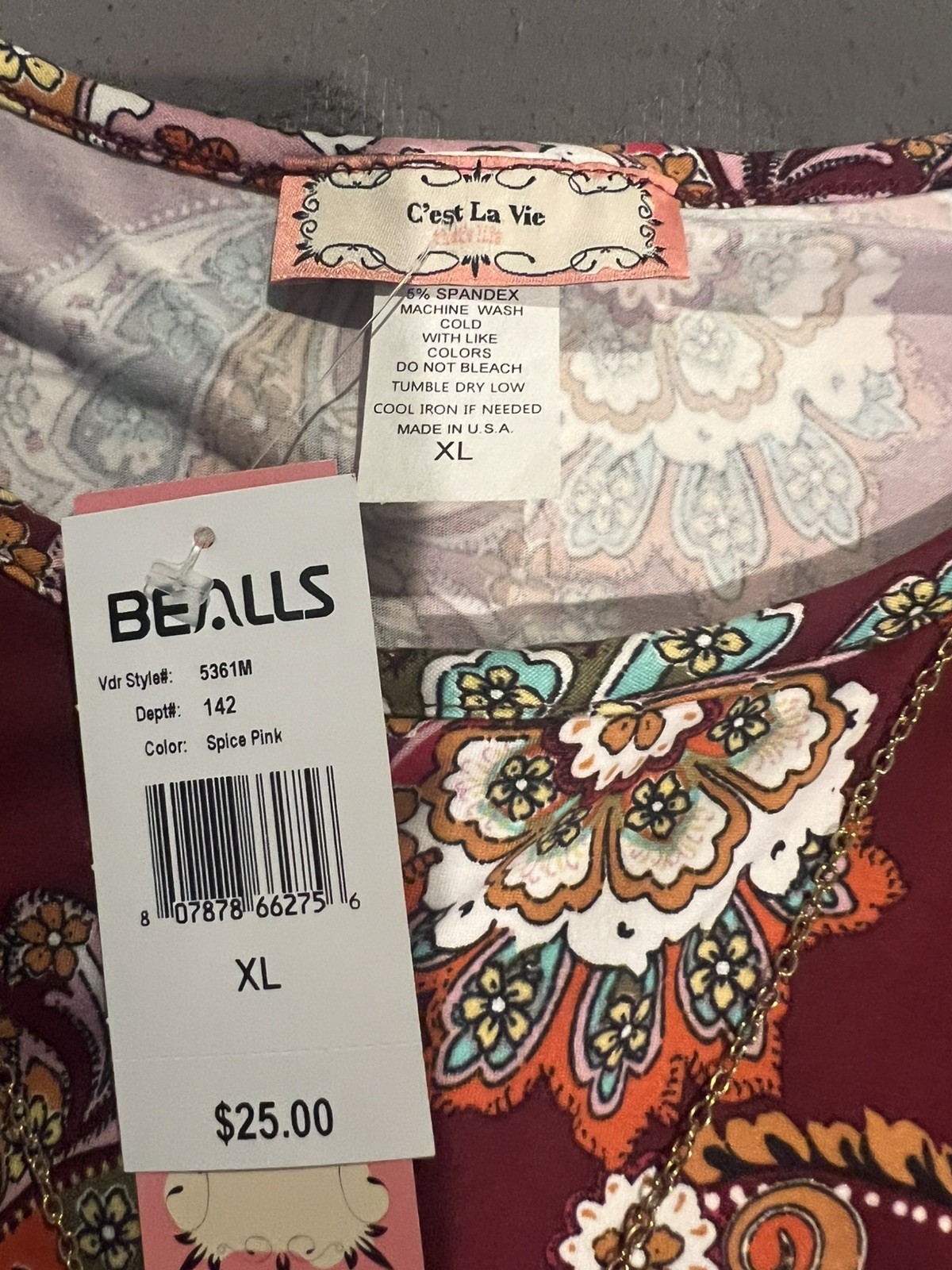 Women’s C’EST LA VIE That’s Life Multi Color Blouse NWT Size XL