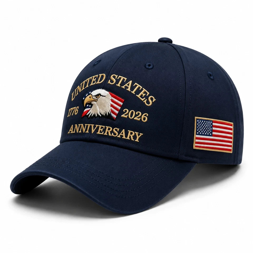 Patriotic USA 250th Anniversary 1776‑2026 Eagle Adjustable Cap