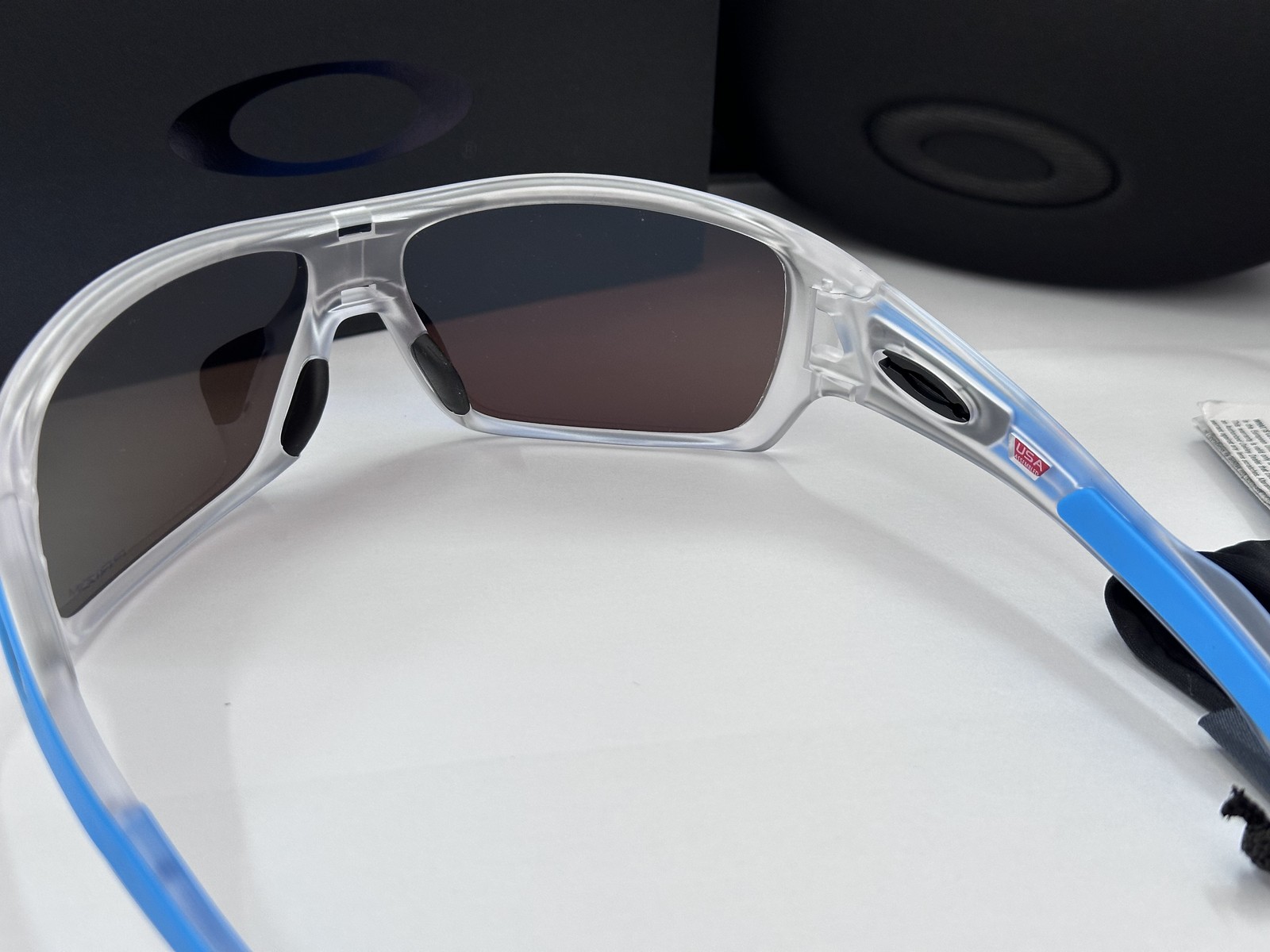 OAKLEY Turbine Rotor Sunglasses Clear Frames/Blue Prizm Lenses NEW
