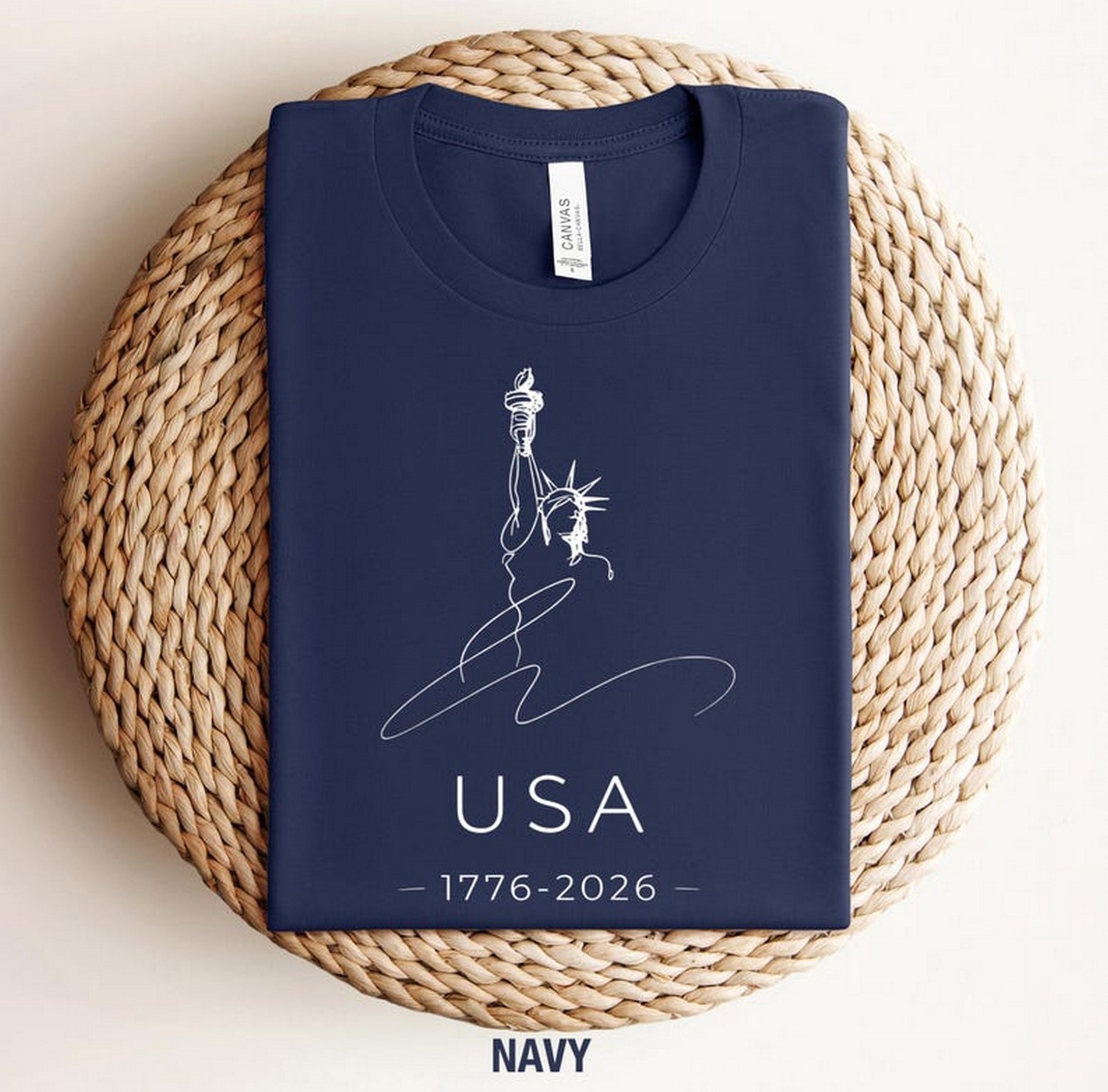 Line Art Statue of Liberty USA 1776-2026 Shirt, Patriotic 4th of July Tee