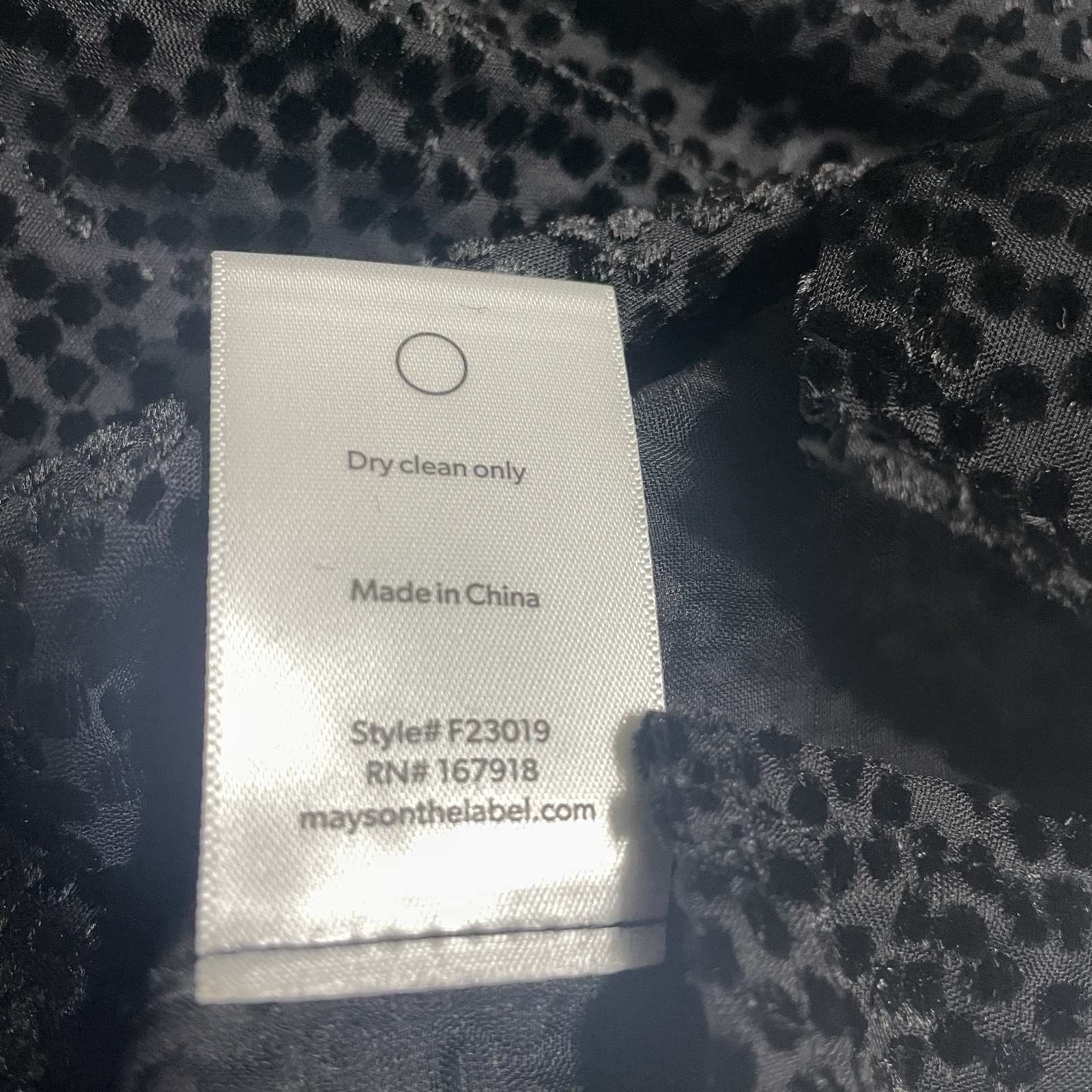 Mayson the Label womens black Short sleeve Blouse Shirt Top Nylon sheer Sz M