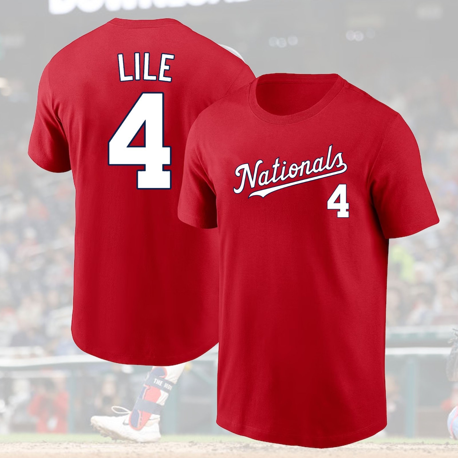 HOT SALE! Daylen Lile #4 Washington Nationals 2026 Player Name & Number For Fans