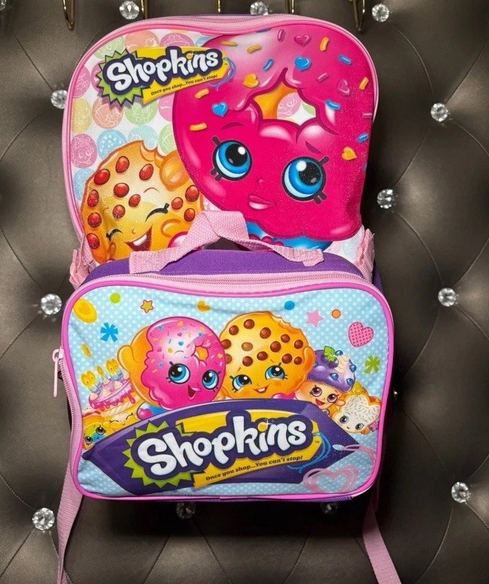 RARE Y2K Shopkins Backpack – Kooky Cookie & D’Lish Donut | NWT