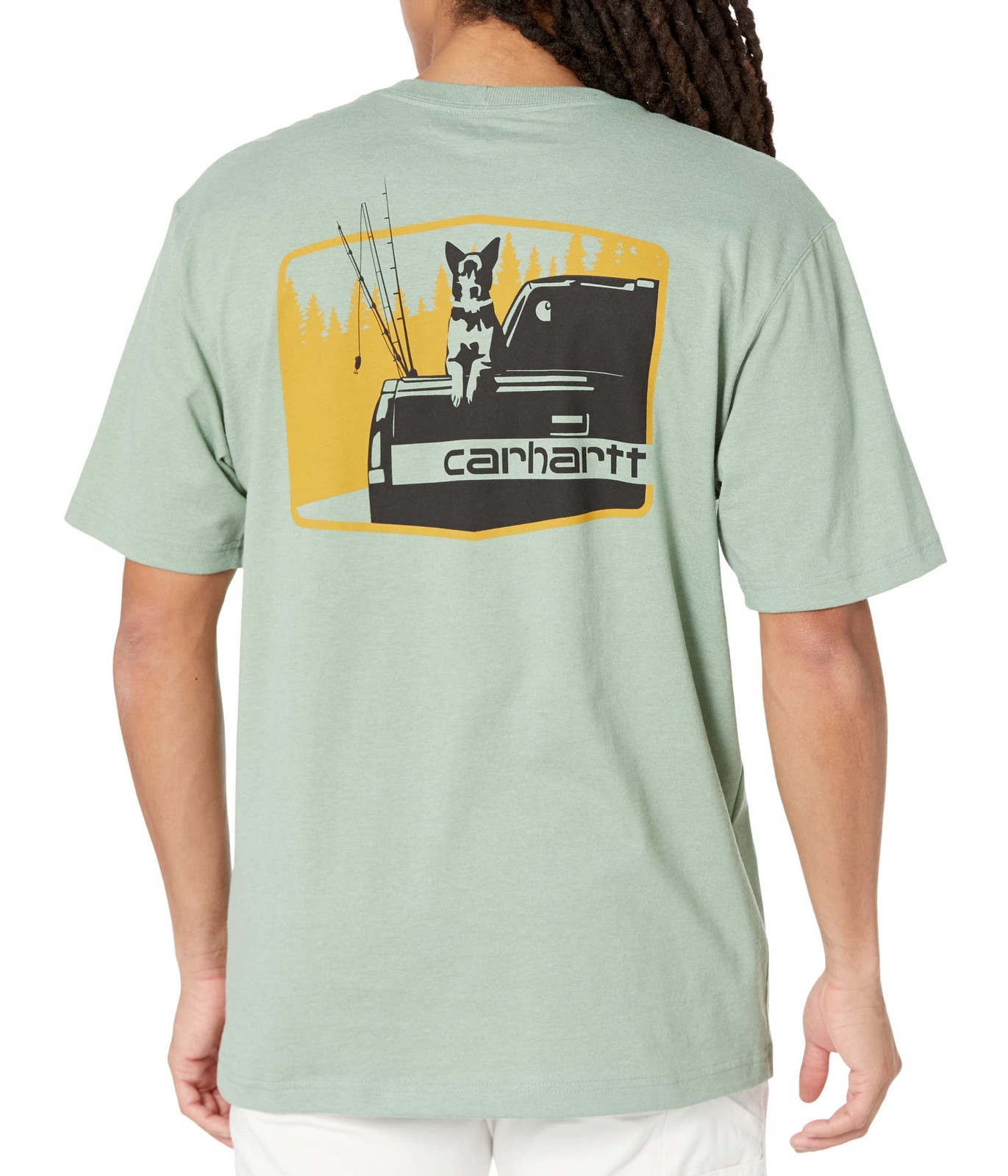 Carhartt Loose Fit Short Sleeve Dog Graphic T-Shirt Jade Heather 105716 Large