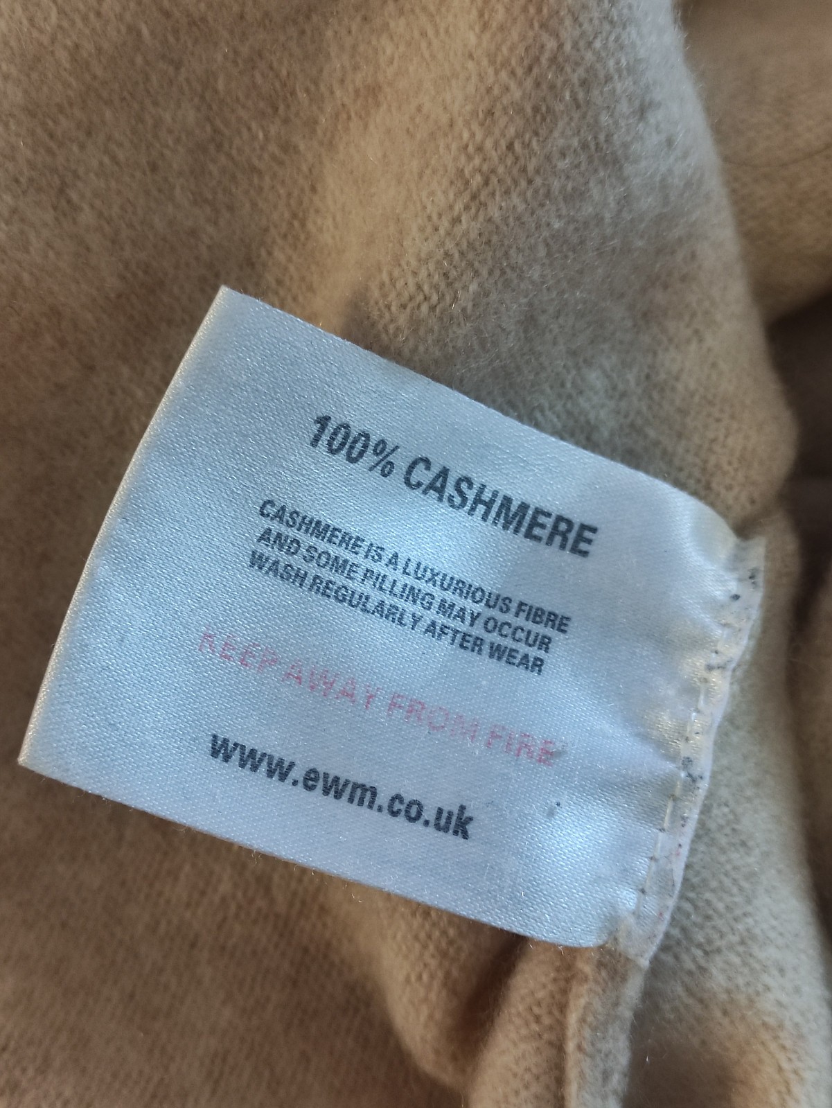 LOCHMERE Machine Washable Cashmere, small/medium, beige colour, roll neck jumper