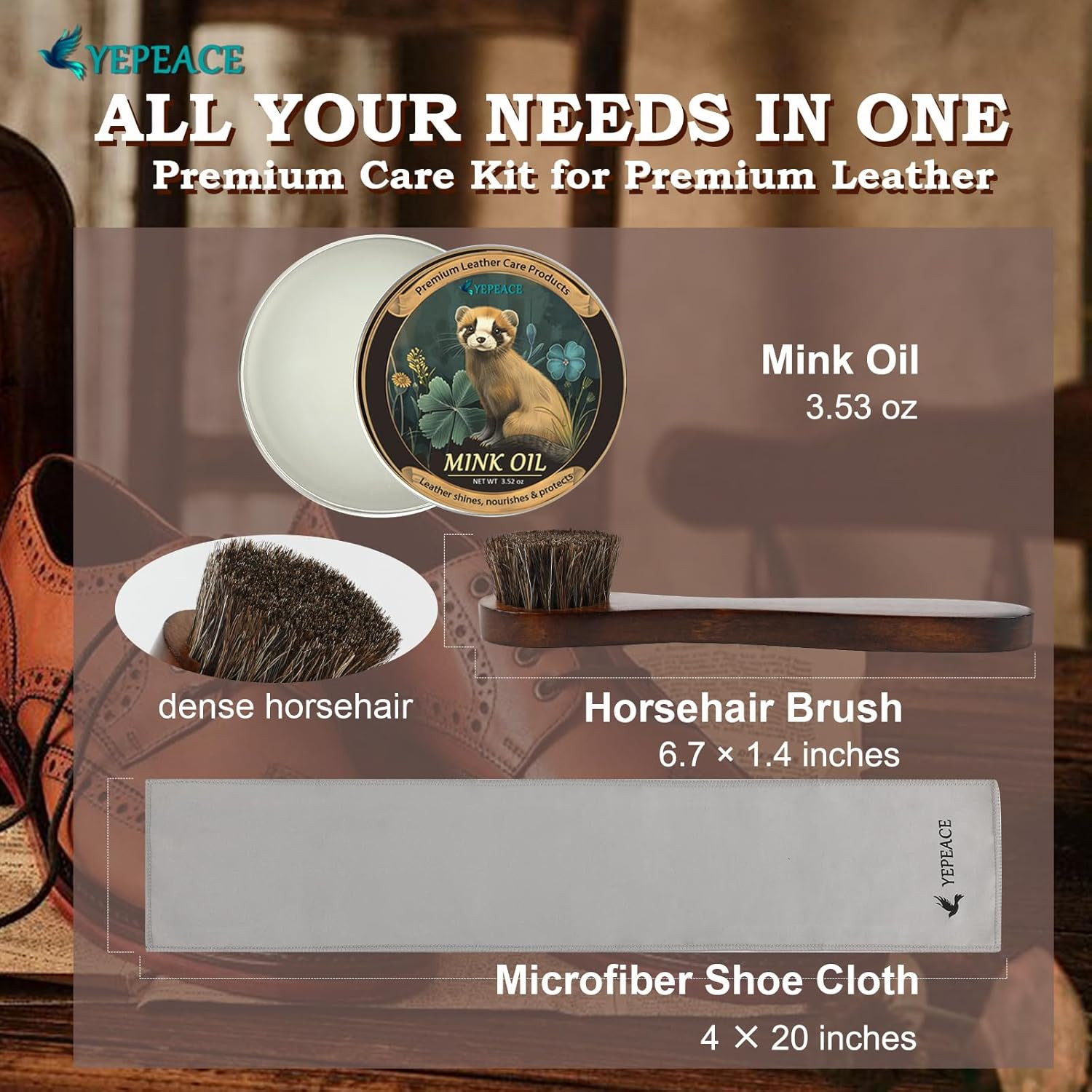 3 PCS Mink Oil for Leather Boots Cleaner and Conditioner 3.53oz