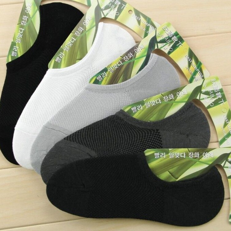 Men Bamboo No Show Dress Nonslip Ankle Sport Breathe Solid Casual Socks 5/10Pack