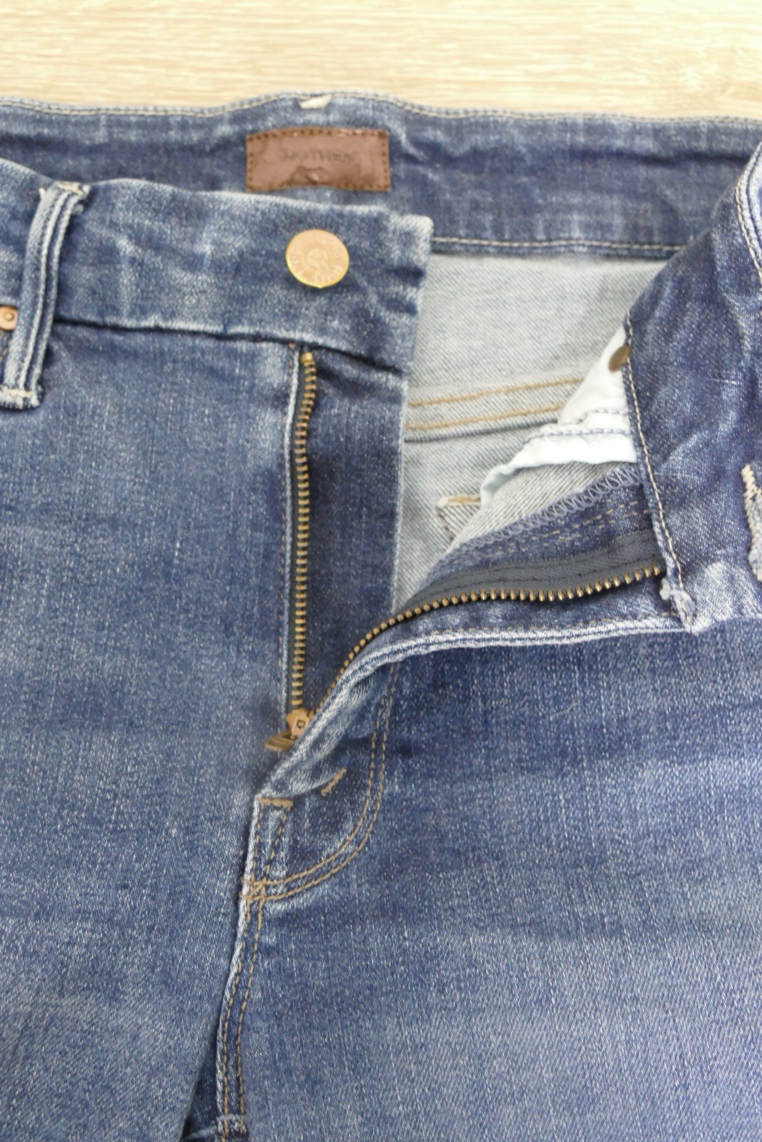 MOTHER The Looker Ankle Jeans Womens 25 Skunk Ape Raw Two-Step Hem Ankle Denim