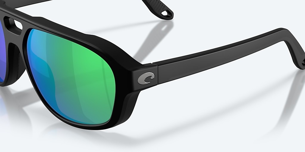 Costa Del Mar Street Heat Matte Black/Green Mirror 580P Polarized Sunglasses