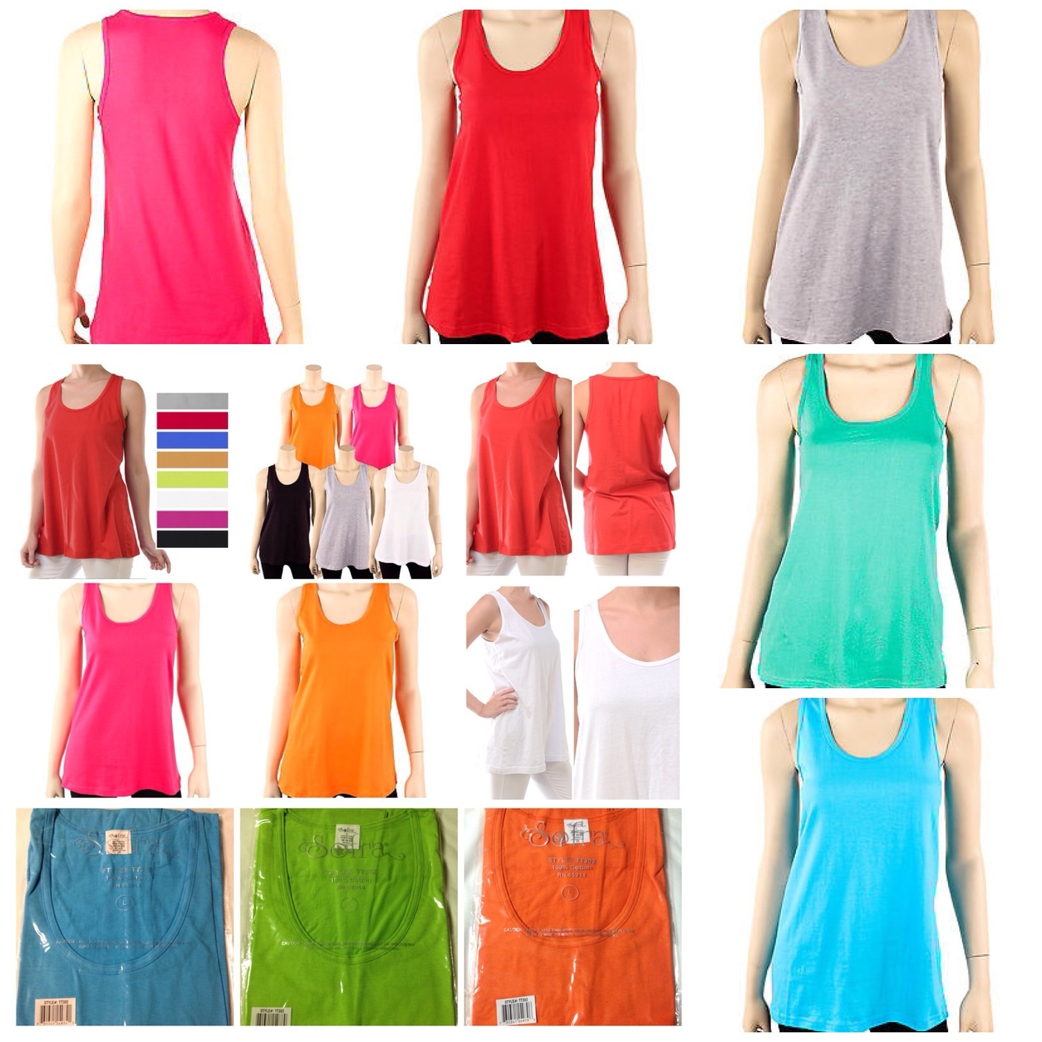 Women Loose Fit Tank Top 100% Cotton Available in S, M and L