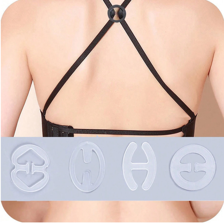 4pc Bra Strap Clips Cleavage Control Holder Strap Concealer Racerback Converter