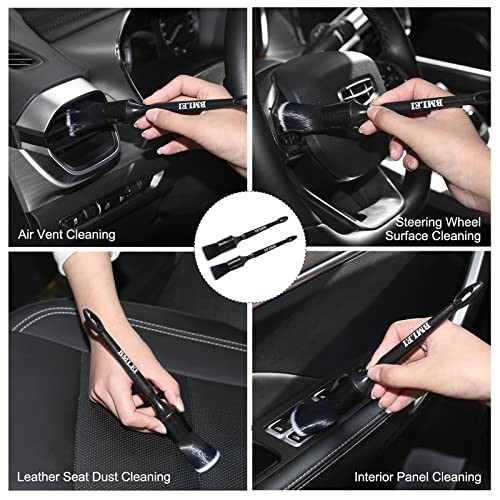5pcs Car Detailing Brushes Set, Boars Hair Auto Car Detail Brush Kit No 1
