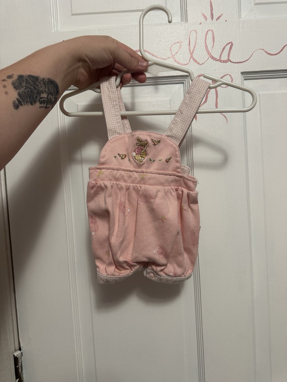 Peter Rabbit Beatrix Potter Shortalls Baby Pink Short Baby Clothing Vintage 90s